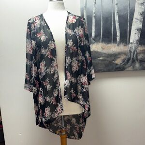 UK2LA Black Floral Women's kimano